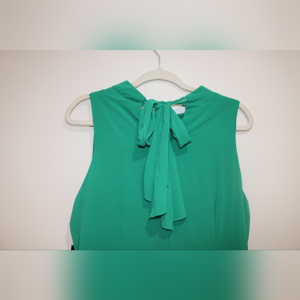 Signature by Robbie Bee Womens V-Neck Neck Tie Box Pleat Shift Dress BHFO 3063 - Picture 8 of 12